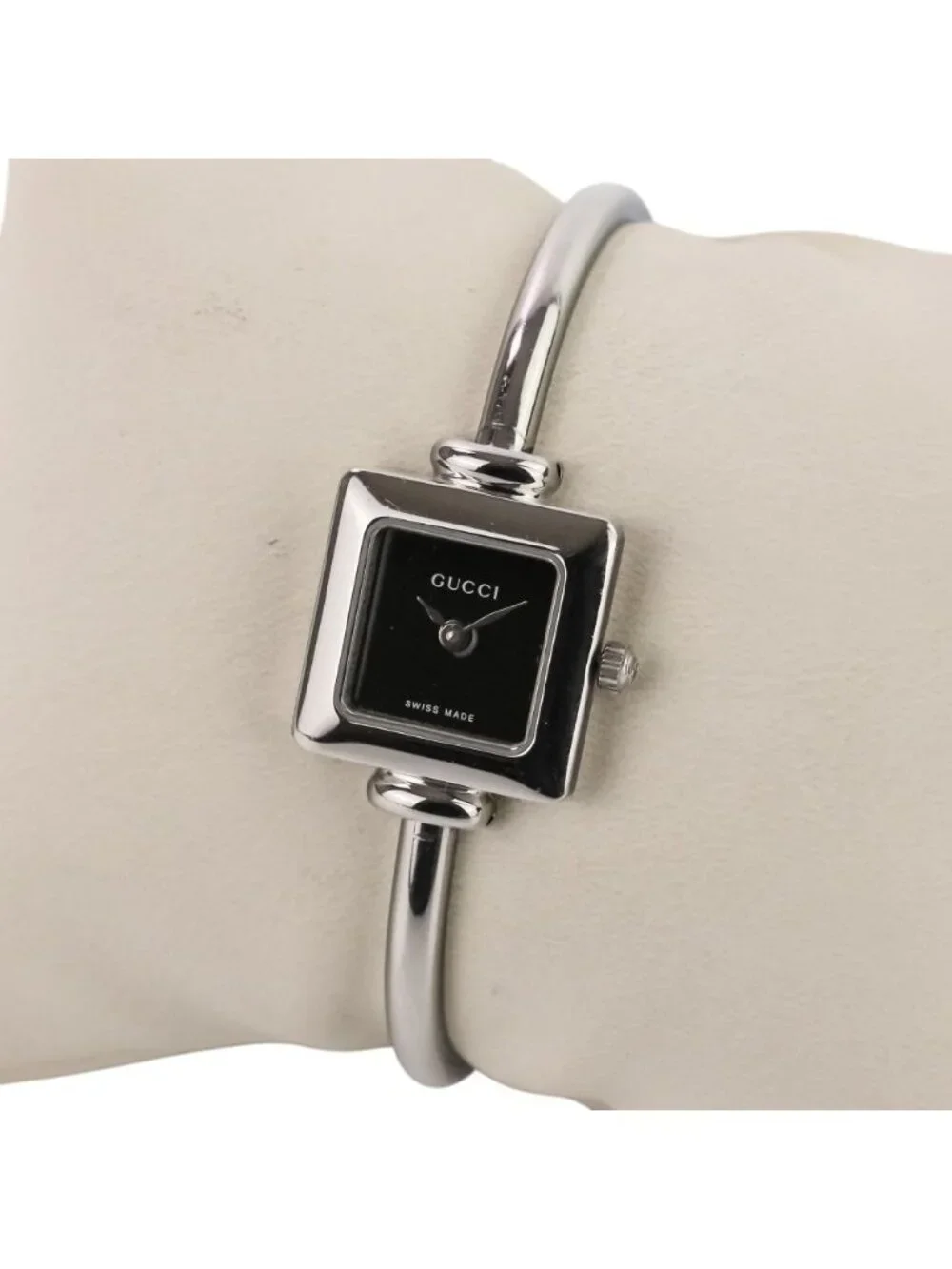 Gucci Square Quartz Watch Black Dial Silver - Picture 8 of 13